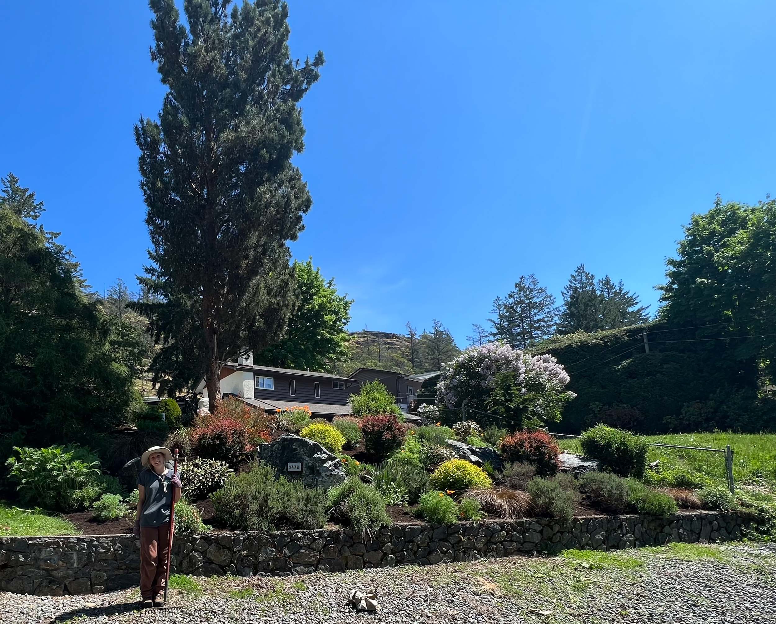 Outdoor living space with custom landscape framing